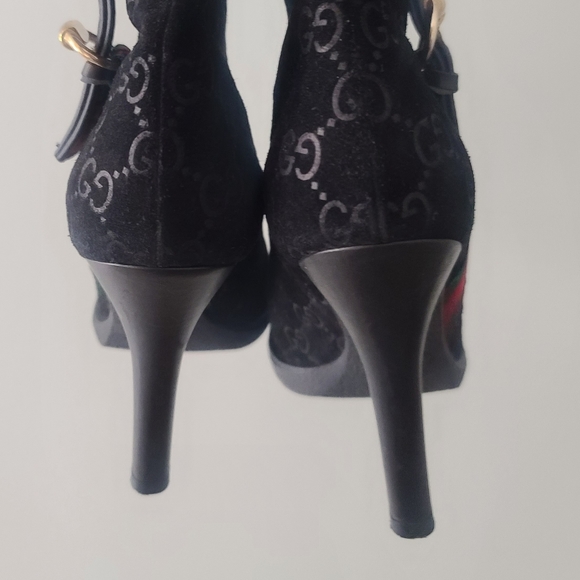 Gucci Monogram Suede Fur Boots - Picture 7 of 9